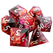 Board Games Polyhedral Edge Acrylic & Resin DND Dice Set with Square and 9-Piece for Role Playing Table Game Gift Rpg Dice-n15
