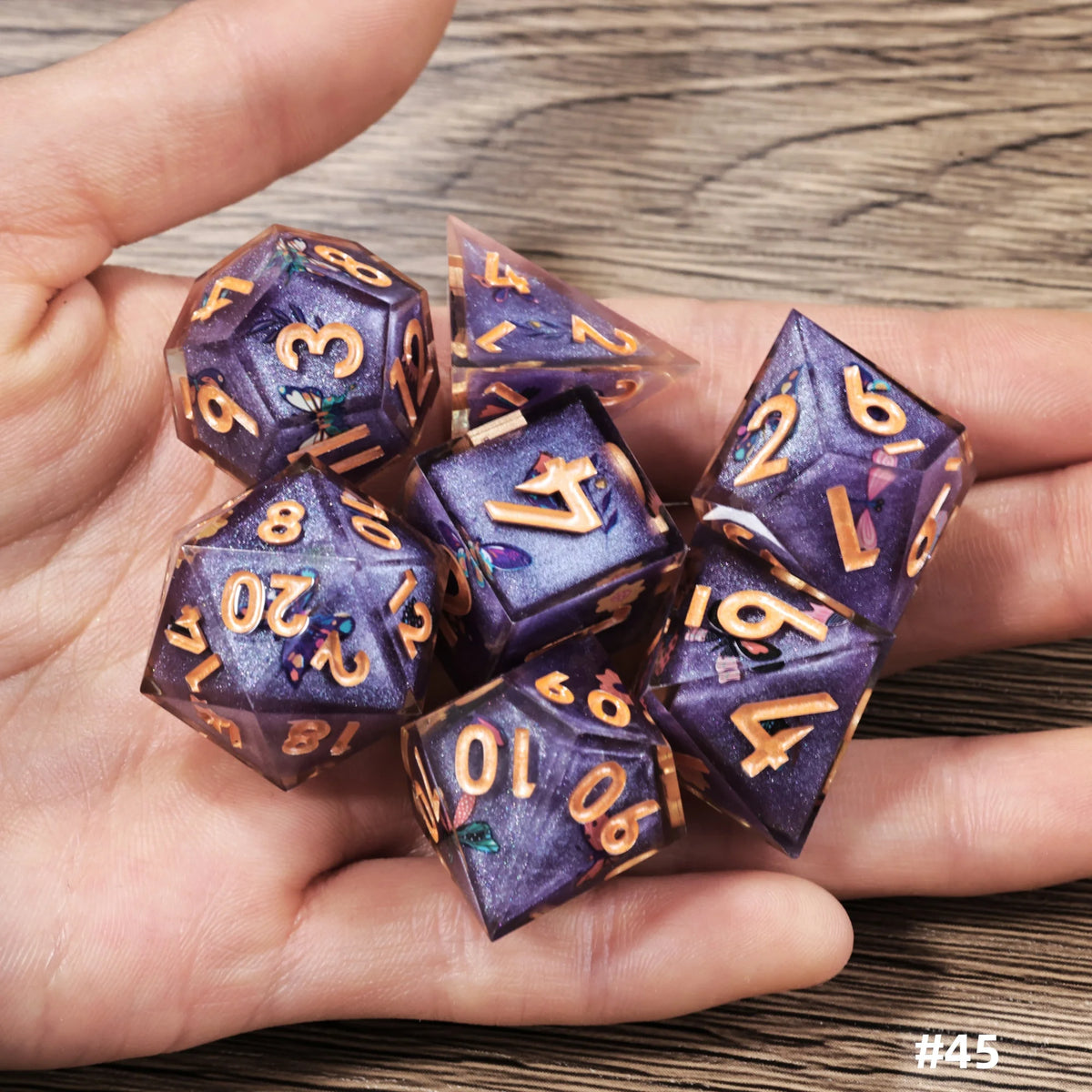 Sakura Bloom Resin Dice Set – 23 Colours to Choose From