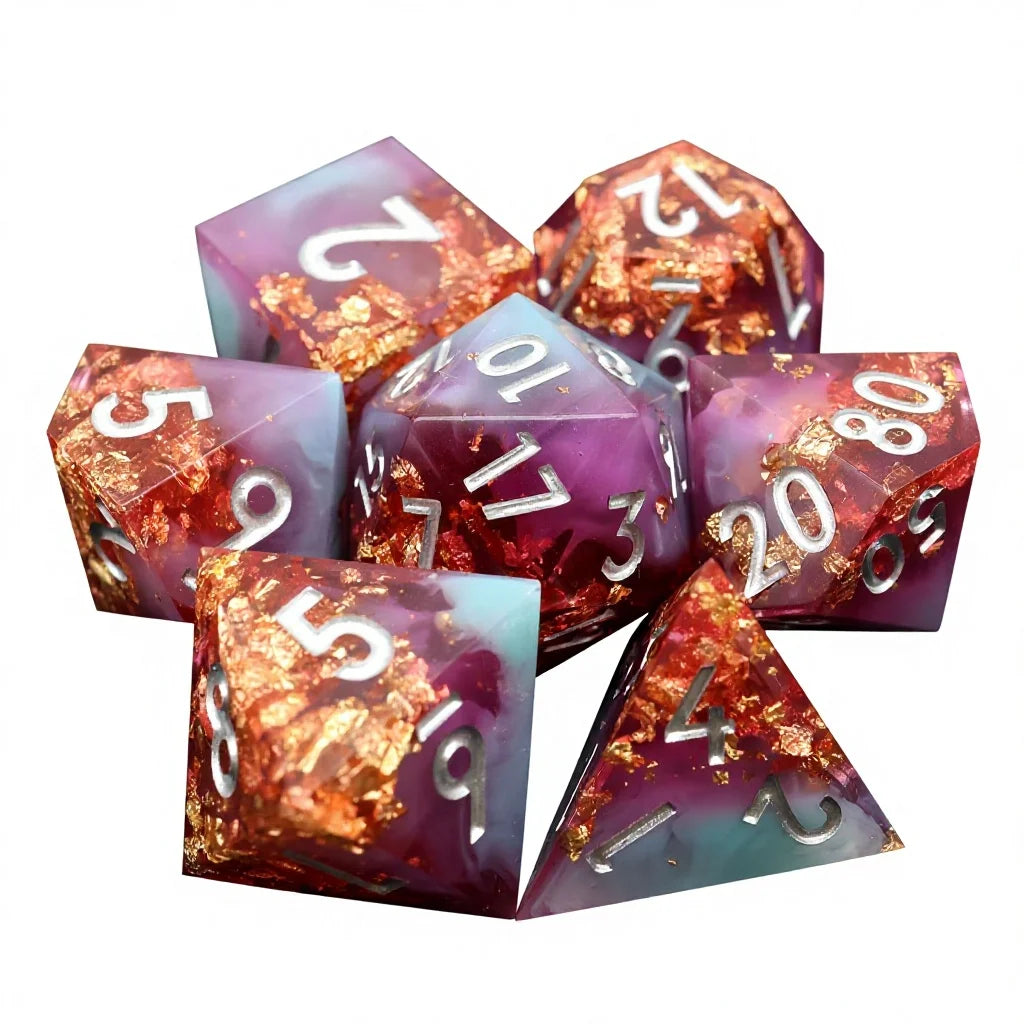 Sharp Edge Resin Dice Set - 9 Piece – 16 Colours to Choose From