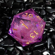 Custom 55MM High Quality D20 Dice and RPG Liquid Core Resin Dice Sharp Quicksand Dice