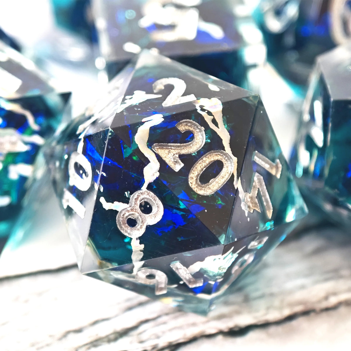 Lightning Resin Dice Set – 2 Colours to Choose From
