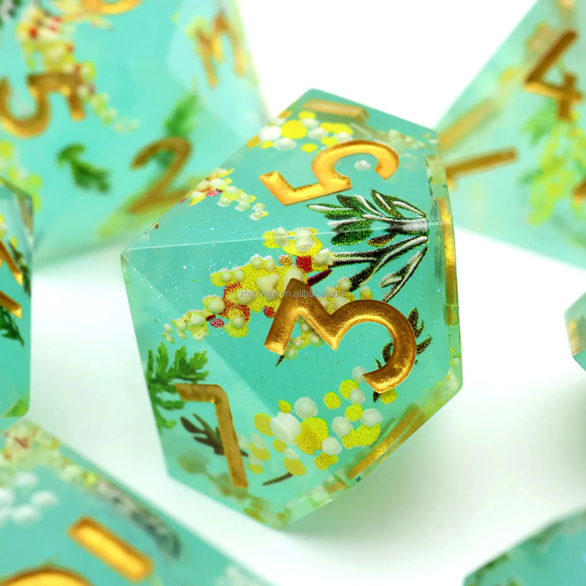 Sharp Edge Resin Dice Set - Assorted Designs – 21 Colours to Choose From