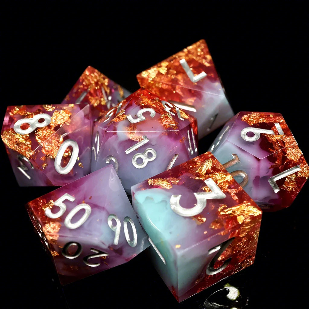 Sharp Edge Resin Dice Set - 9 Piece – 16 Colours to Choose From