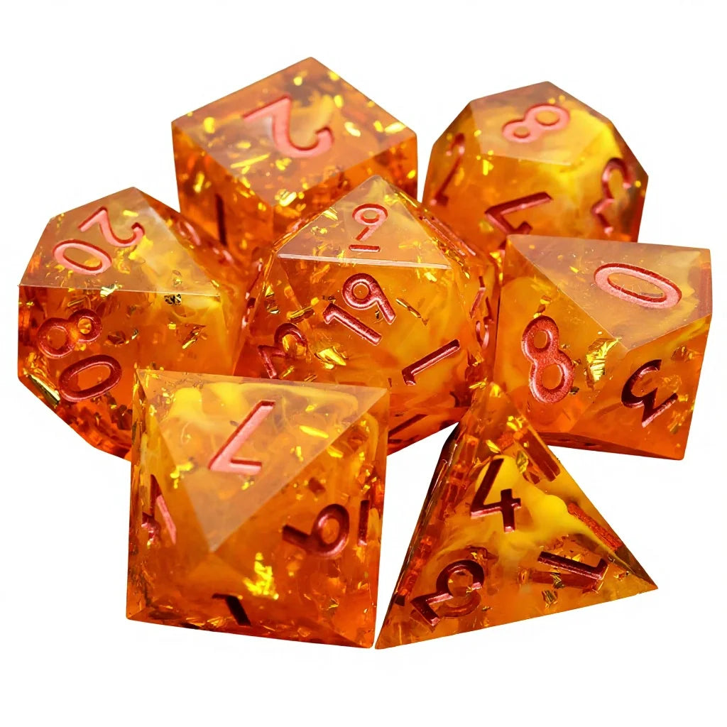 Sharp Edge Resin Dice Set - 9 Piece – 16 Colours to Choose From
