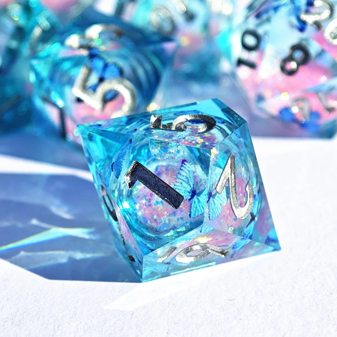 Resin Dice Set - Iridescent Butterfly – Table-Ready Dice for Every Roll