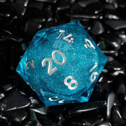 Custom 55MM High Quality D20 Dice and RPG Liquid Core Resin Dice Sharp Quicksand Dice