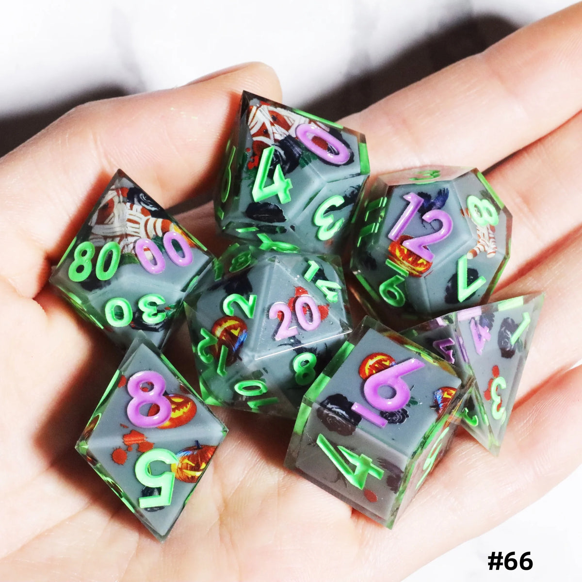 Sakura Bloom Resin Dice Set – 23 Colours to Choose From