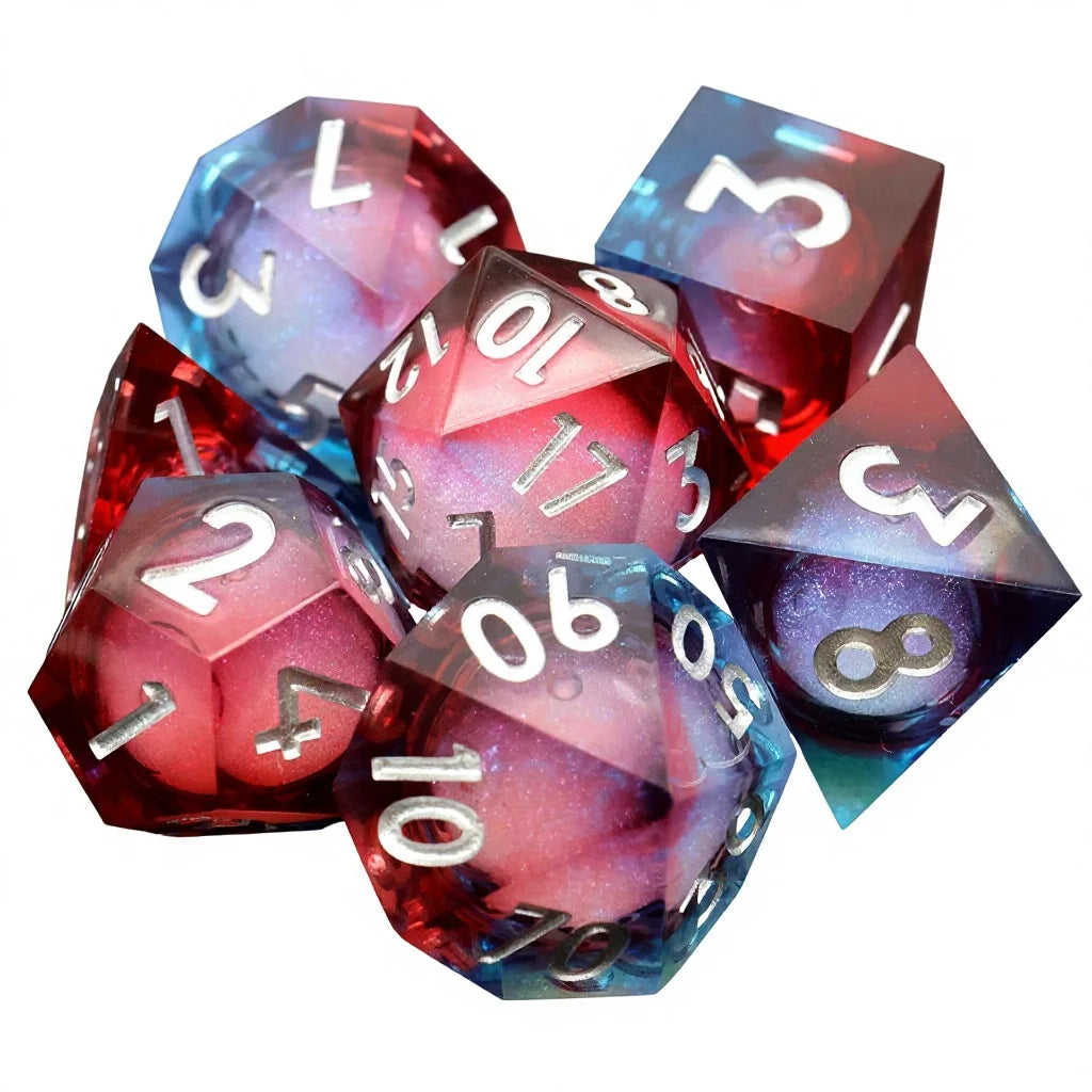 Sharp Edge Resin Dice Set - 9 Piece – 16 Colours to Choose From