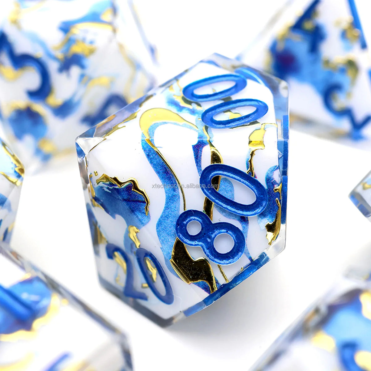 Sharp Edge Resin Dice Set - Assorted Designs – 21 Colours to Choose From
