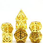 Hot Sale Golden Plating Hollow Out Metal Dice Dungeons and Dragons Game Copper Dice Set