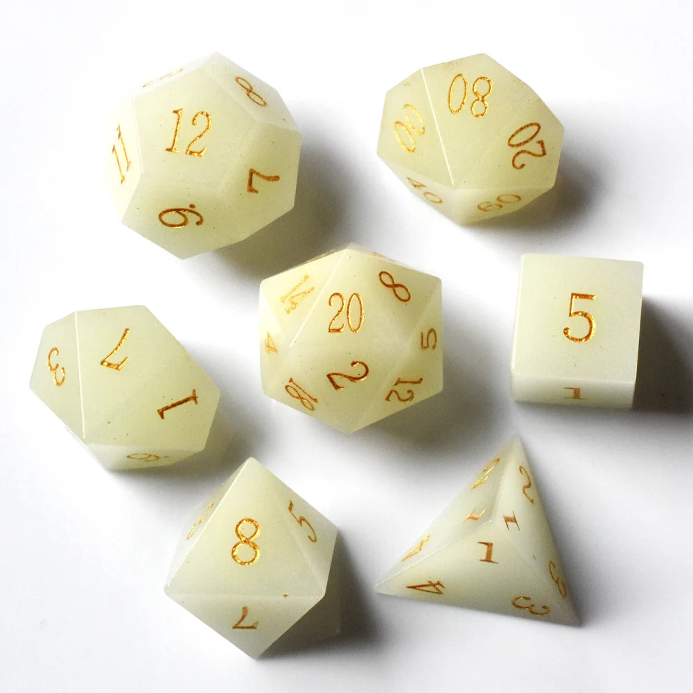 Glow-in-the-Dark Gemstone Dice Set – Table-Ready Dice for Every Roll