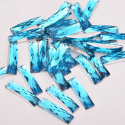 JUNAO 100pcs 7*26mm Clear White Color Sewing Rhinestones Rectangle Crystal Stones Sew On Acrylic Gems For DIY Needlework Crafts