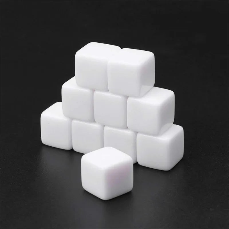 White Resin D6 Dice Set - 50 Piece