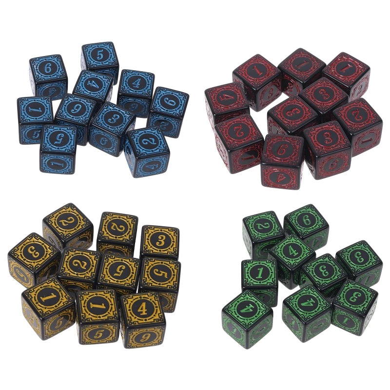 Resin D6 Dice Set - 10 Piece - Design 5