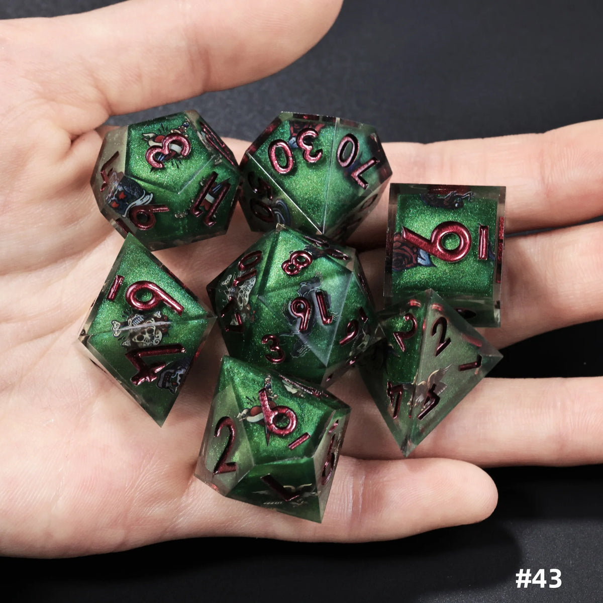 Sakura Bloom Resin Dice Set – 23 Colours to Choose From