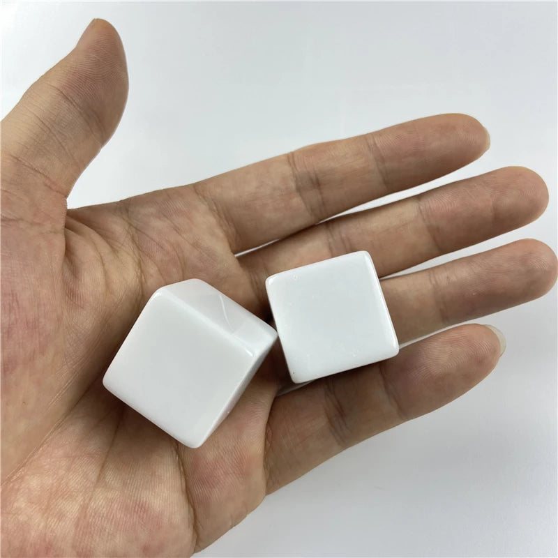 White Acrylic D6 Dice Set - 5 Piece