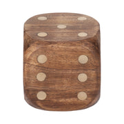 Mango Wood Dice Box Tabletop Game For Living Room And Coffee Table Display Home Decor Family Game With Brass Accents