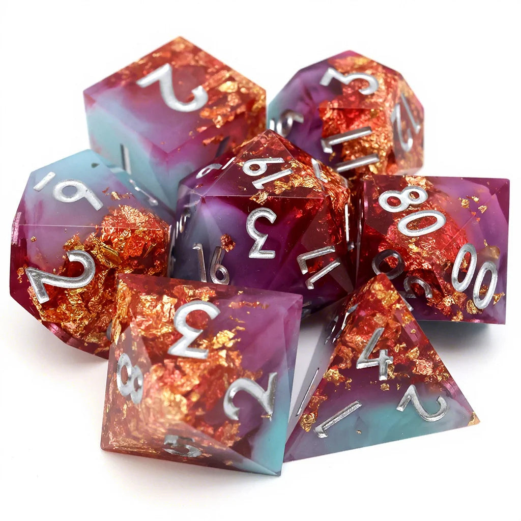 Sharp Edge Resin Dice Set - 9 Piece – 16 Colours to Choose From
