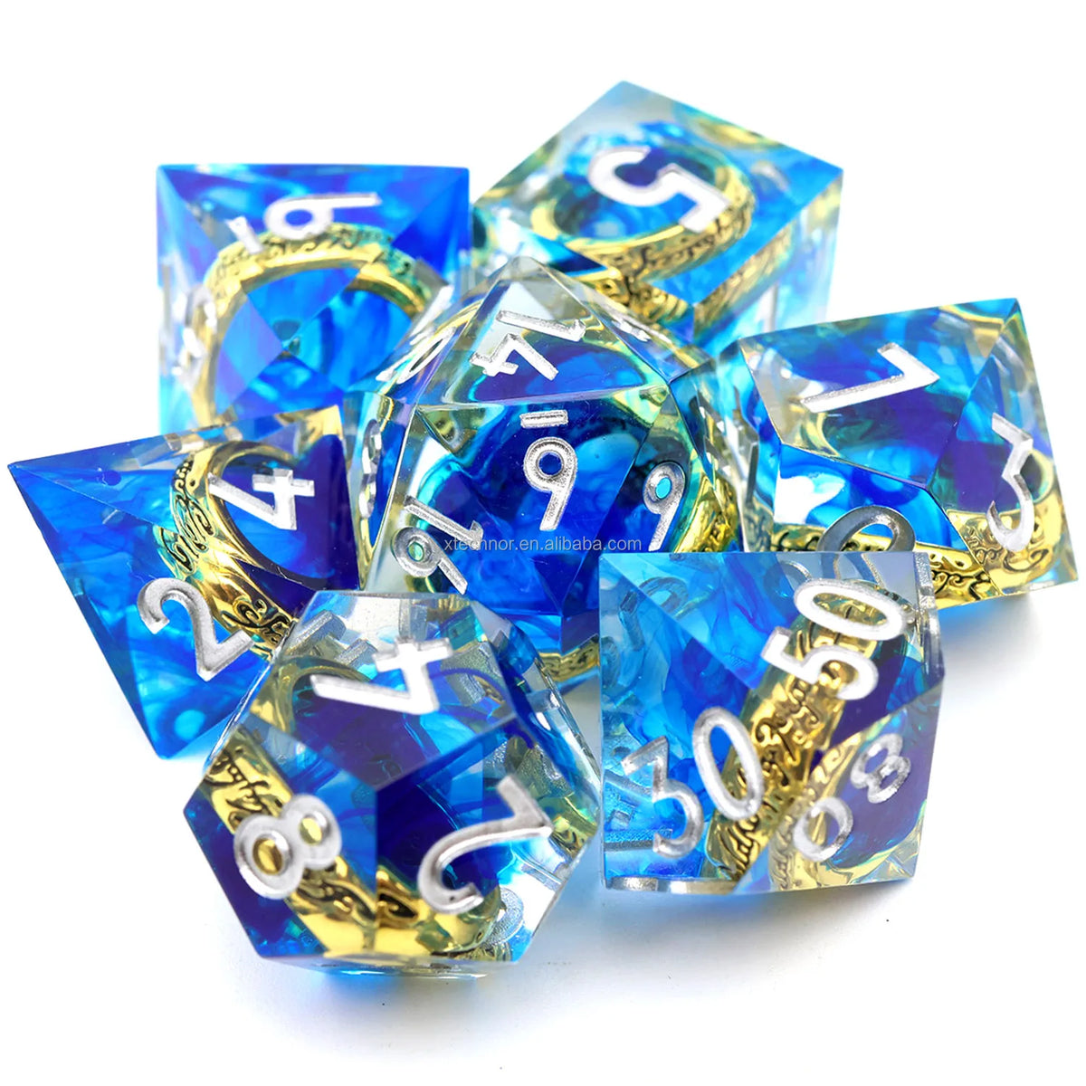 Sharp Edge Resin Dice Set - Assorted Designs – 21 Colours to Choose From