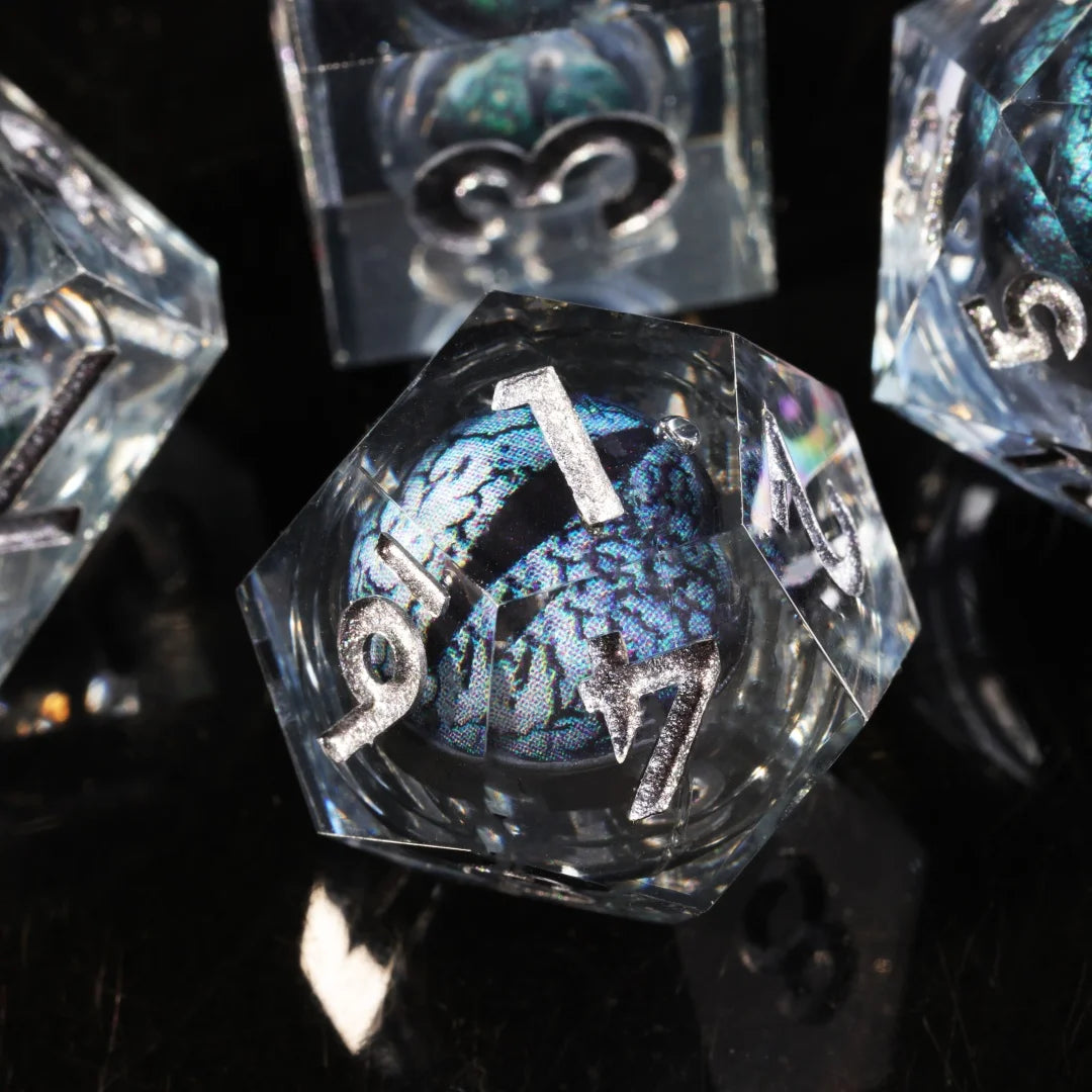 Resin Dice Set - Black Dragon Eye – Table-Ready Dice for Every Roll