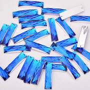 JUNAO 100pcs 7*26mm Clear White Color Sewing Rhinestones Rectangle Crystal Stones Sew On Acrylic Gems For DIY Needlework Crafts