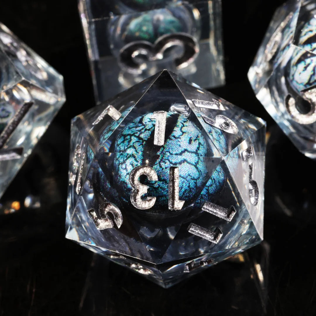 Resin Dice Set - Black Dragon Eye – Table-Ready Dice for Every Roll