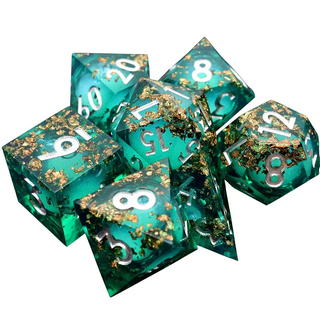 Sharp Edge Resin Dice Set - 9 Piece – 16 Colours to Choose From
