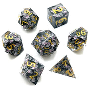 New Design Polyhedral Skull Resin Dice 7 Pieces sharp Edge Dice Manufacturers Direct Sales