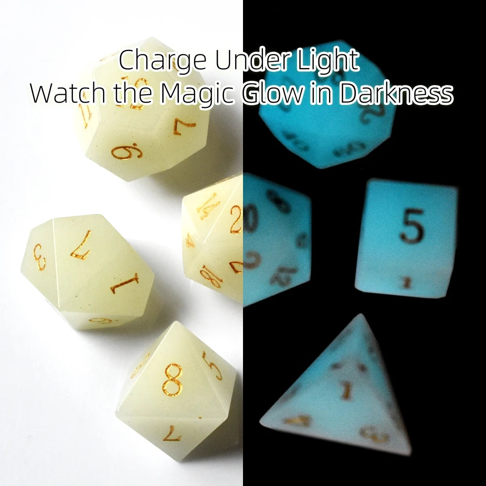 Glow-in-the-Dark Gemstone Dice Set – Table-Ready Dice for Every Roll