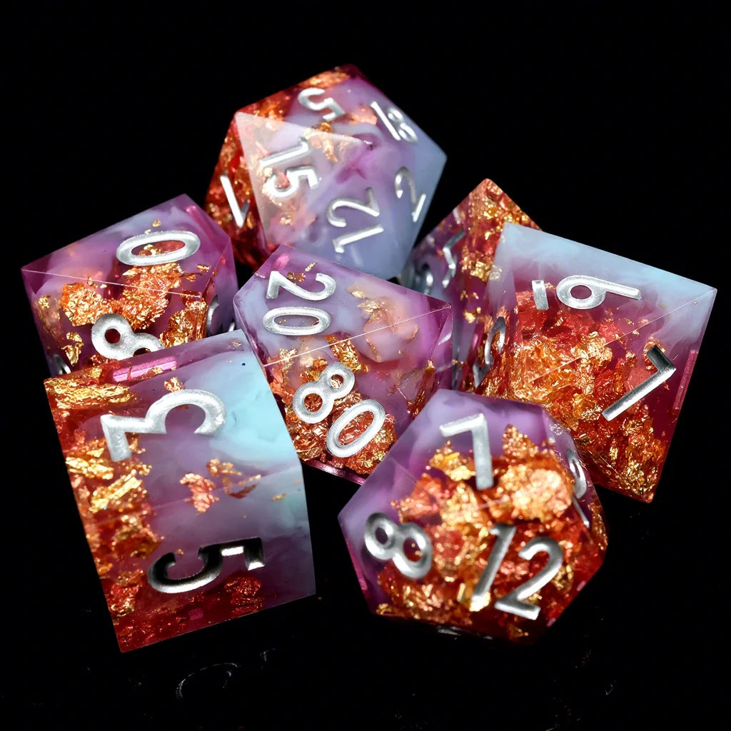 Sharp Edge Resin Dice Set - 9 Piece – 16 Colours to Choose From