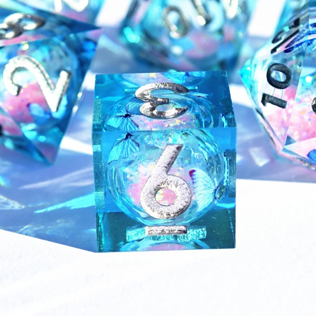 Resin Dice Set - Iridescent Butterfly – Table-Ready Dice for Every Roll