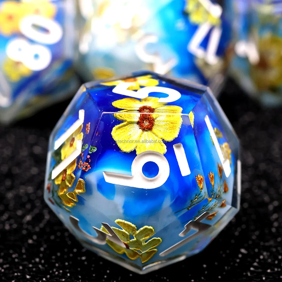 Sharp Edge Resin Dice Set - Assorted Designs – 21 Colours to Choose From