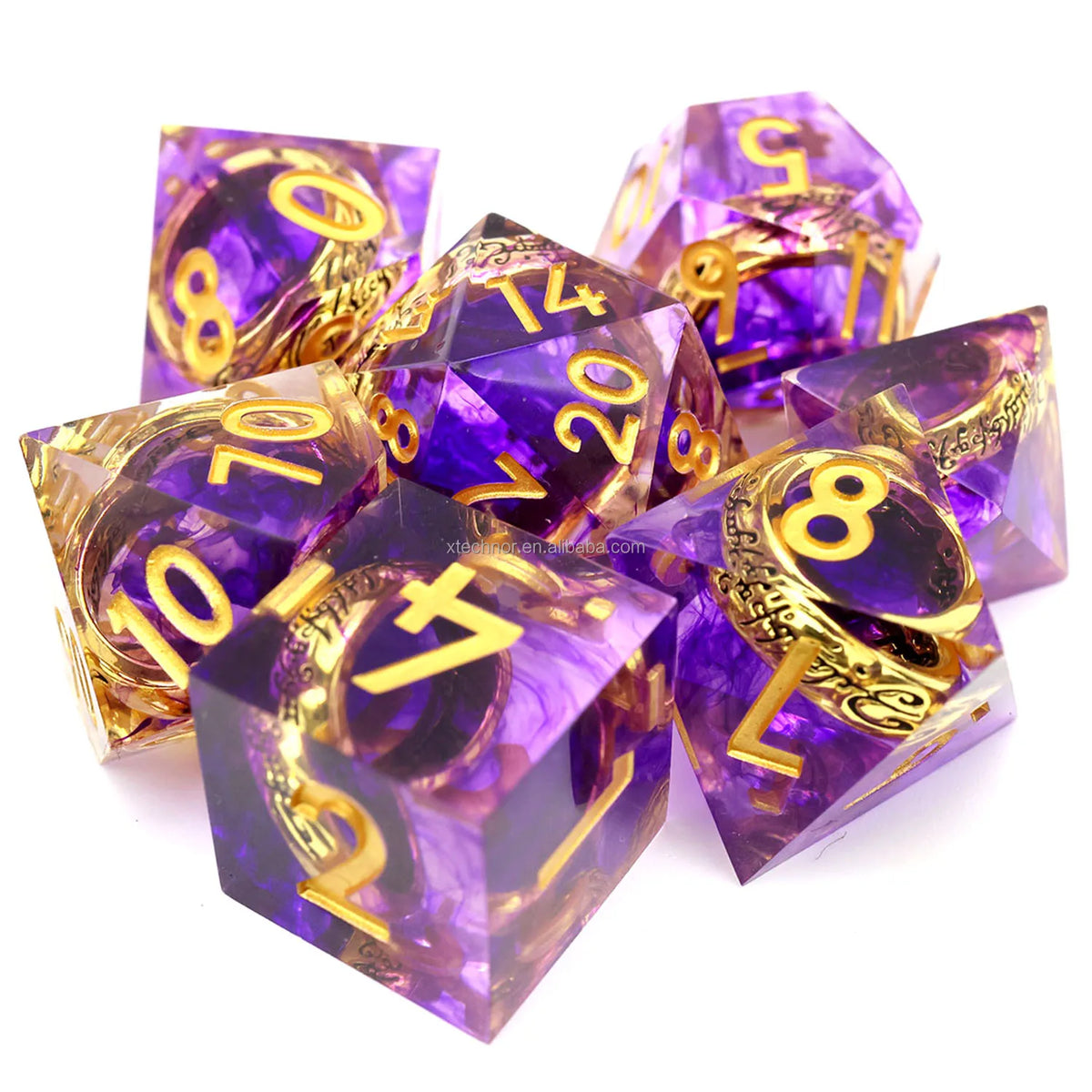 Sharp Edge Resin Dice Set - Assorted Designs – 21 Colours to Choose From