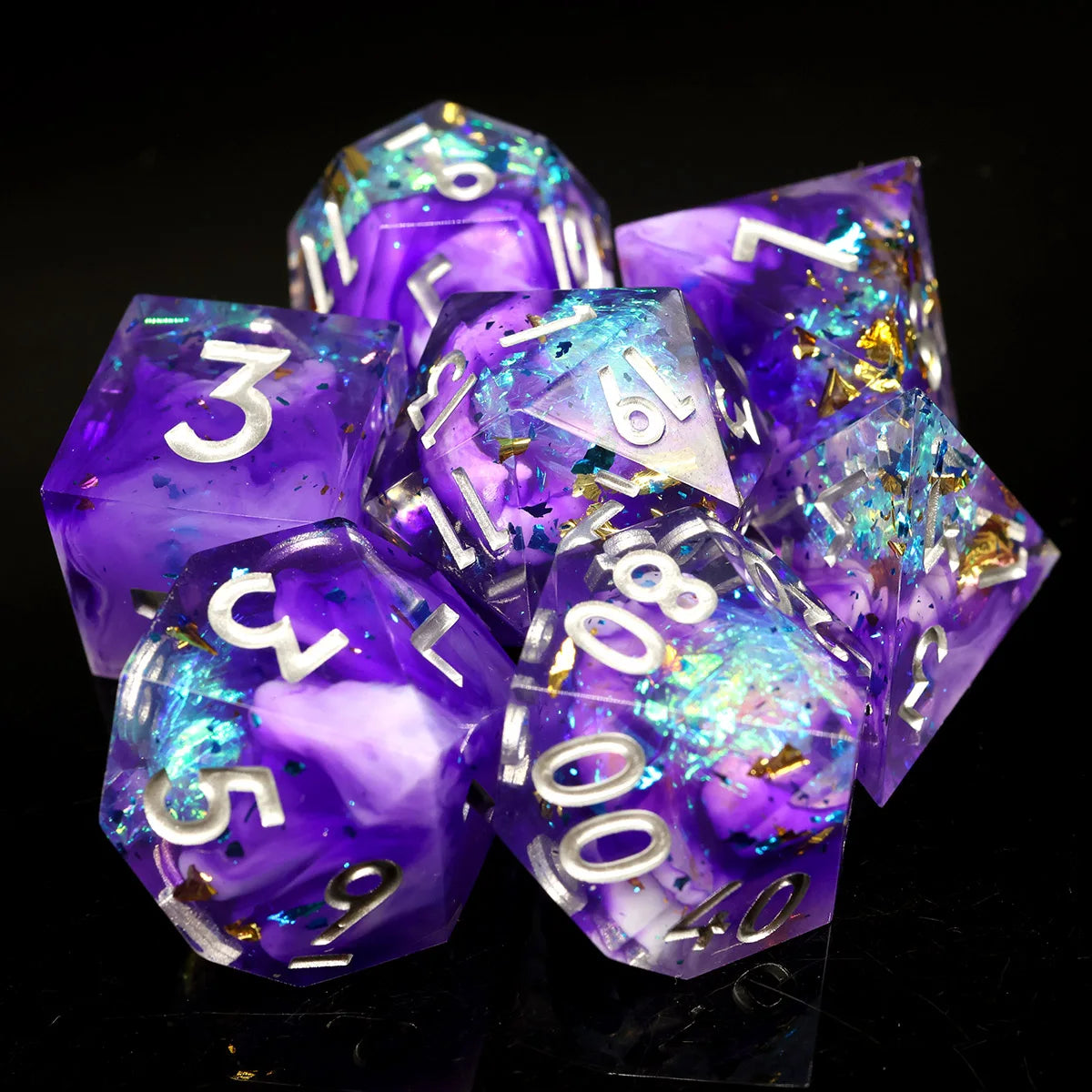 Sharp Edge Resin Dice Set - 9 Piece – 16 Colours to Choose From