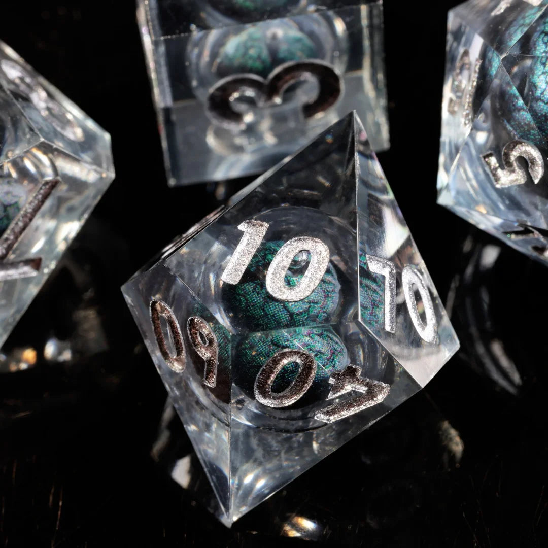 Resin Dice Set - Black Dragon Eye – Table-Ready Dice for Every Roll