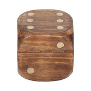 Mango Wood Dice Box Tabletop Game For Living Room And Coffee Table Display Home Decor Family Game With Brass Accents