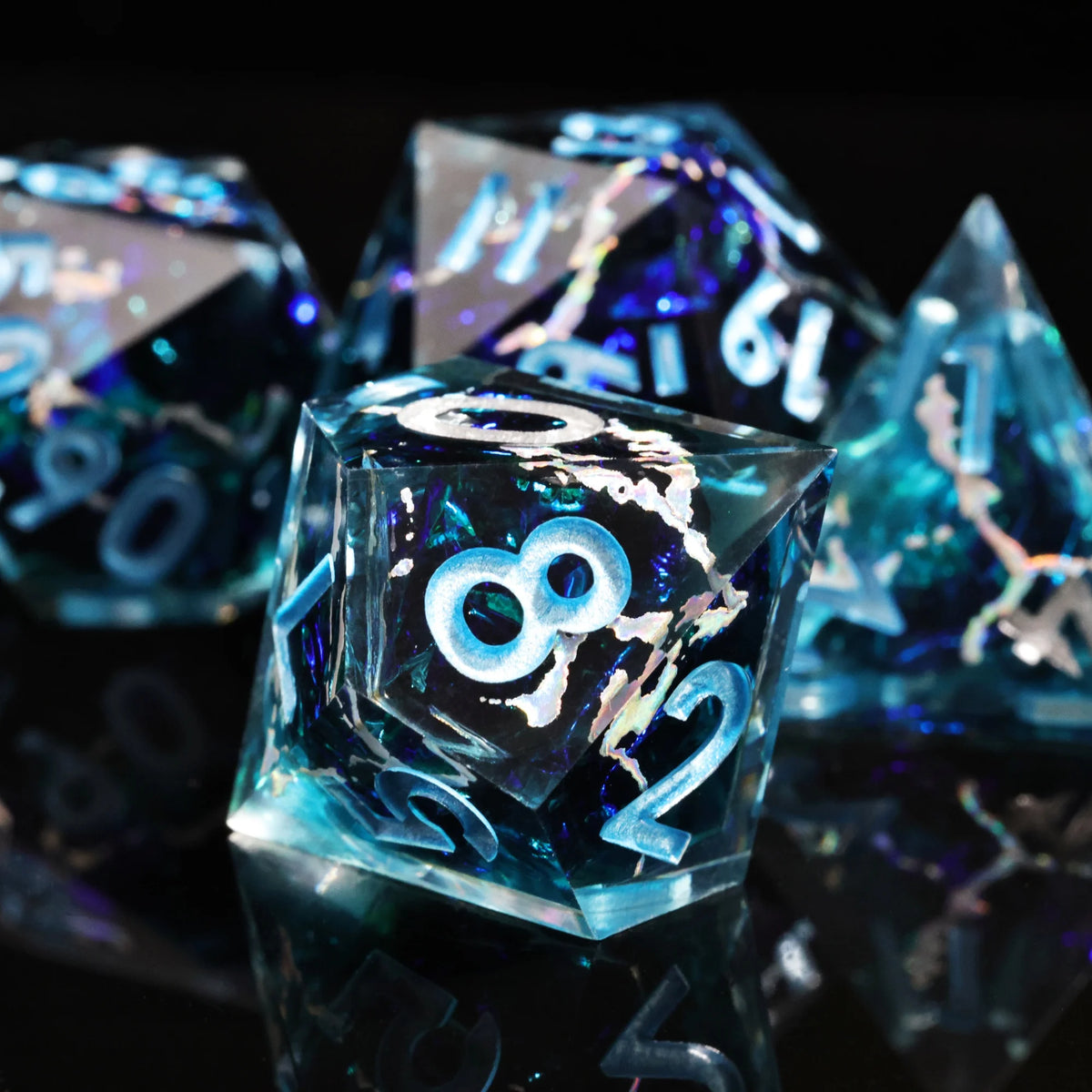 Lightning Resin Dice Set – 2 Colours to Choose From