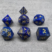 Wholesale 7pcs Lapis Lazuli Polyhedral Dice Gem Inspired Board & Card Games Playing Dice 16-24mm Nian Brand Velvet Bag Packaging