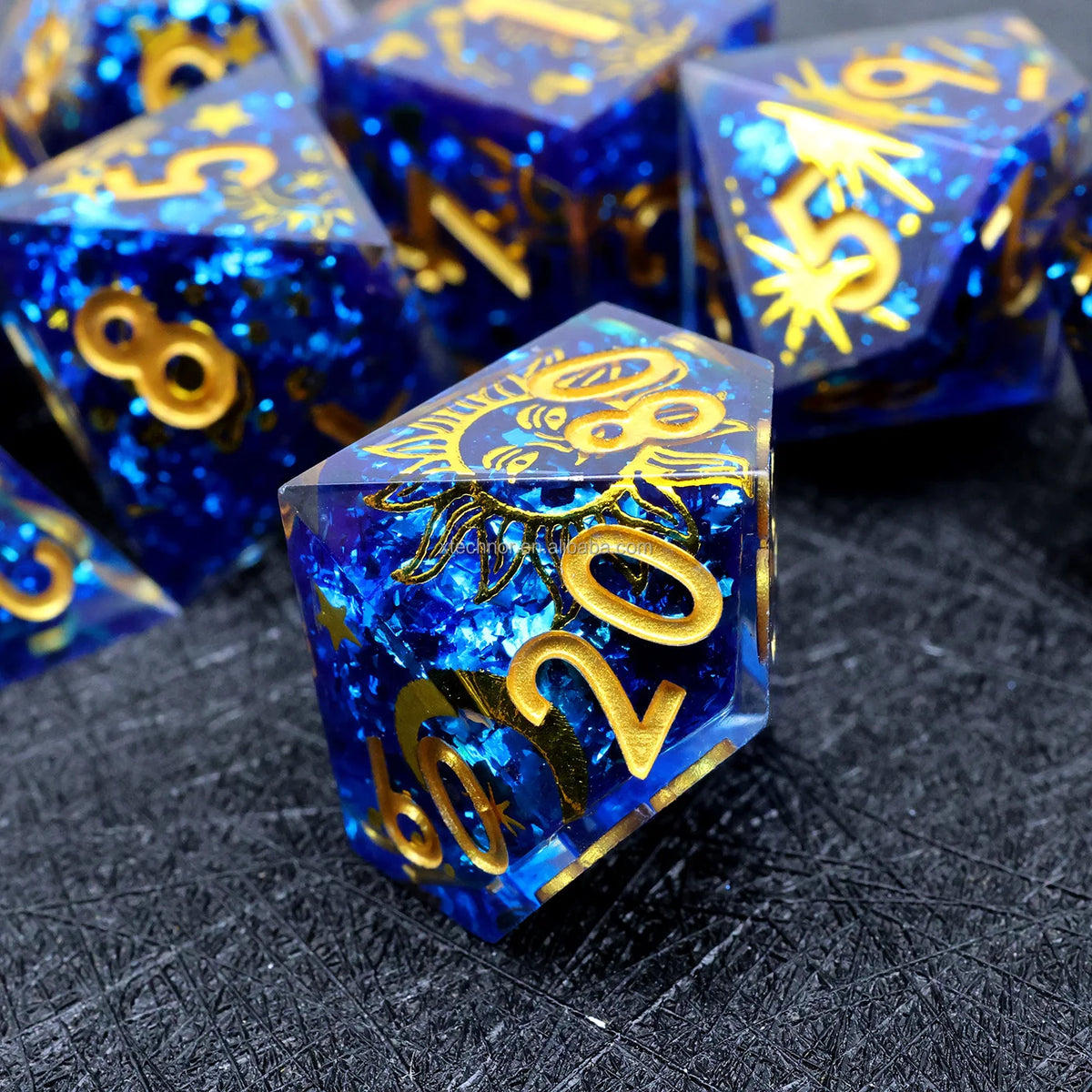 Sharp Edge Resin Dice Set - Assorted Designs – 21 Colours to Choose From