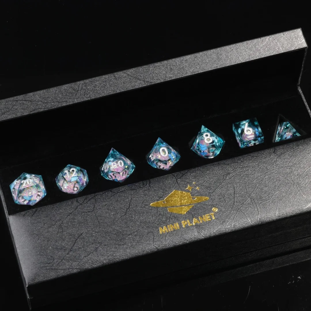 Resin Dice Set - Iridescent Butterfly – Table-Ready Dice for Every Roll