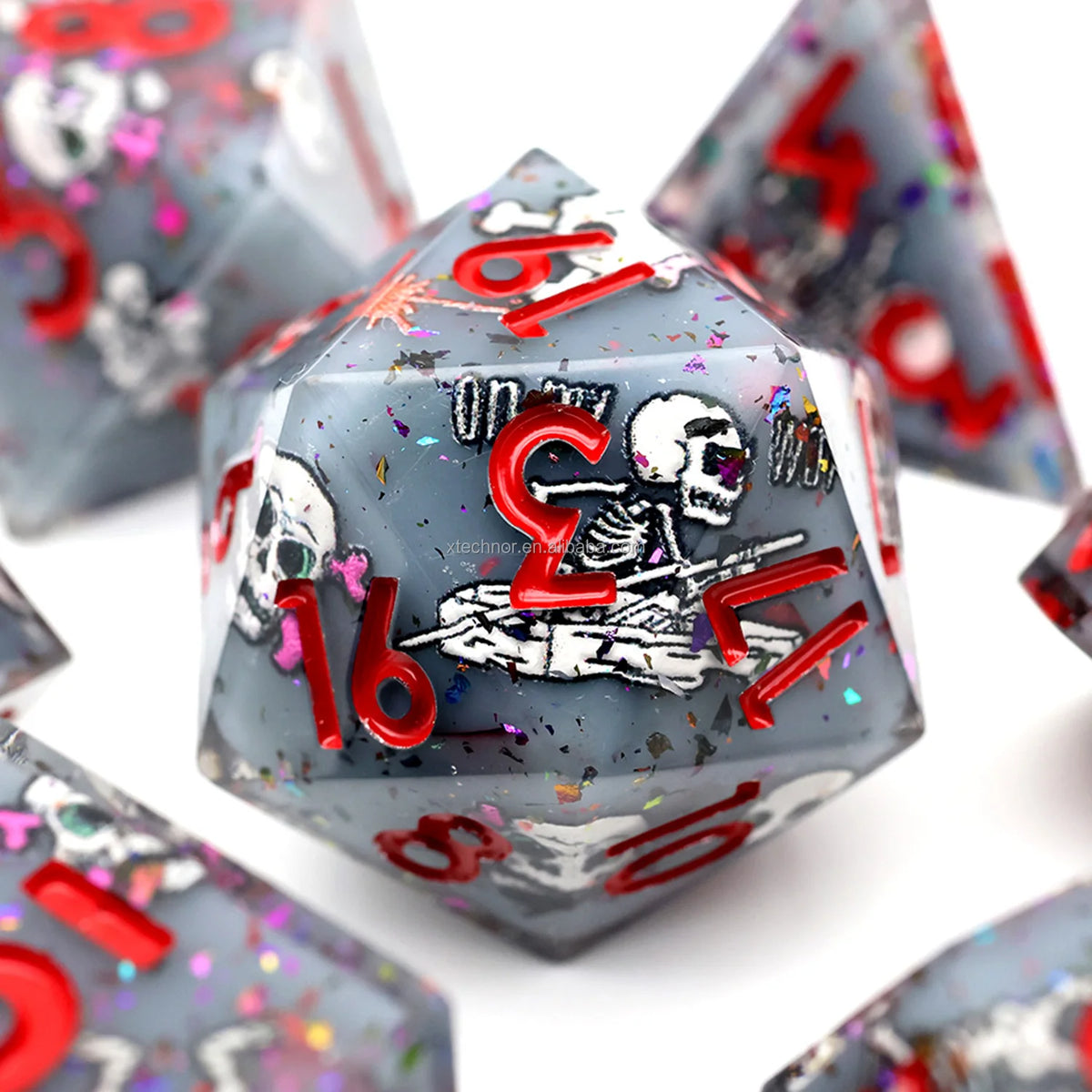 Sharp Edge Resin Dice Set - Assorted Designs – 21 Colours to Choose From