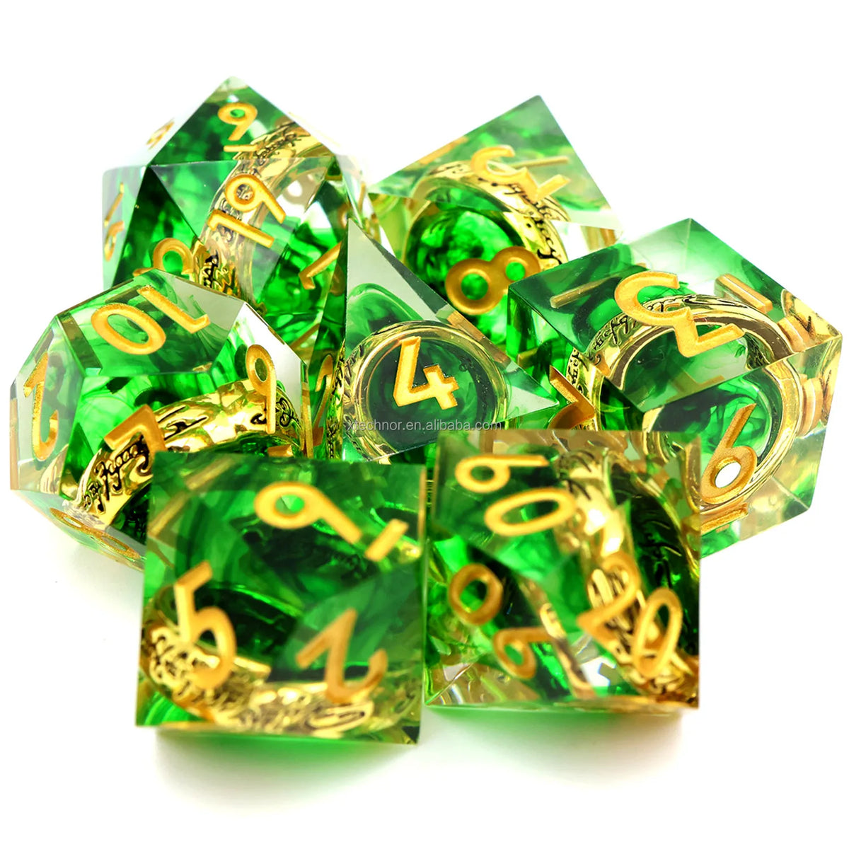 Sharp Edge Resin Dice Set - Assorted Designs – 21 Colours to Choose From