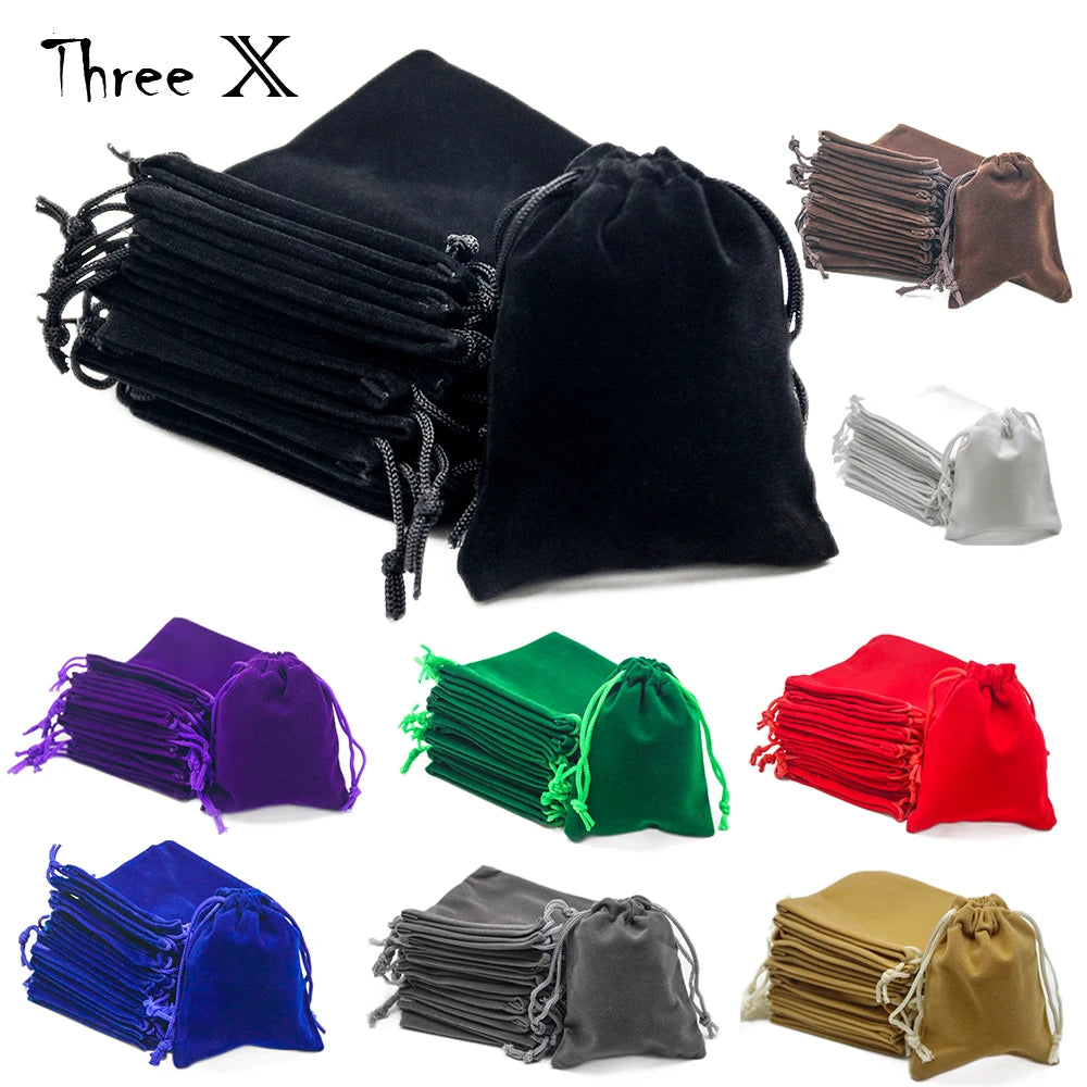 Velvet Dice Bag Set of 10 – 11 Colours to Choose From