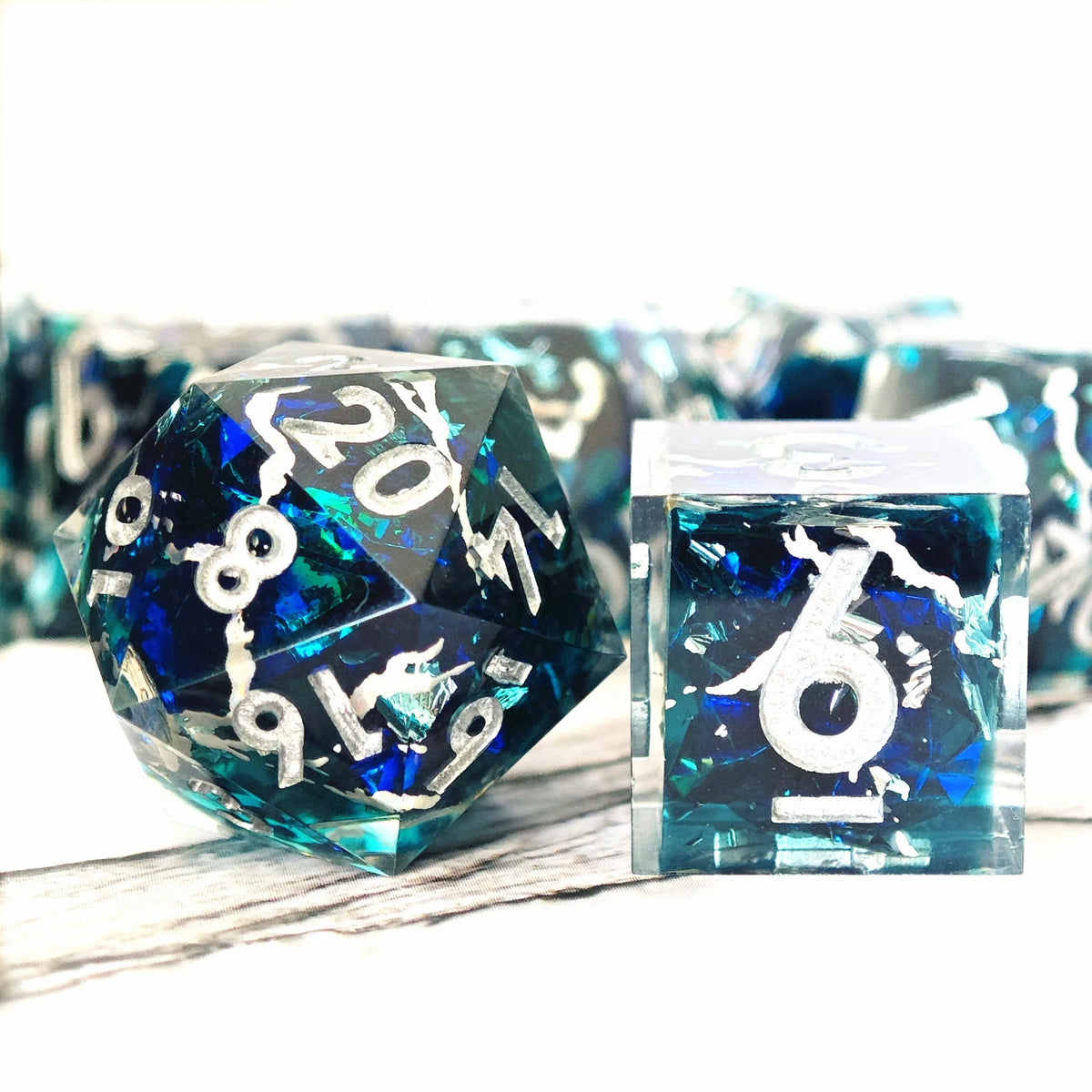 Lightning Resin Dice Set – 2 Colours to Choose From