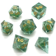 Santa's Liquid Core Sharp Edge Resin Dice Set RPG Dungeons & Dragons Board Game Board Game Accessories
