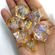 DND RPG Board Game Polyhedral Dice Set Sharp Resin D6 D20 for Dungeon Adventure and Board Games