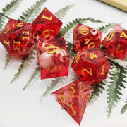 New Design Polyhedral Skull Resin Dice 7 Pieces sharp Edge Dice Manufacturers Direct Sales