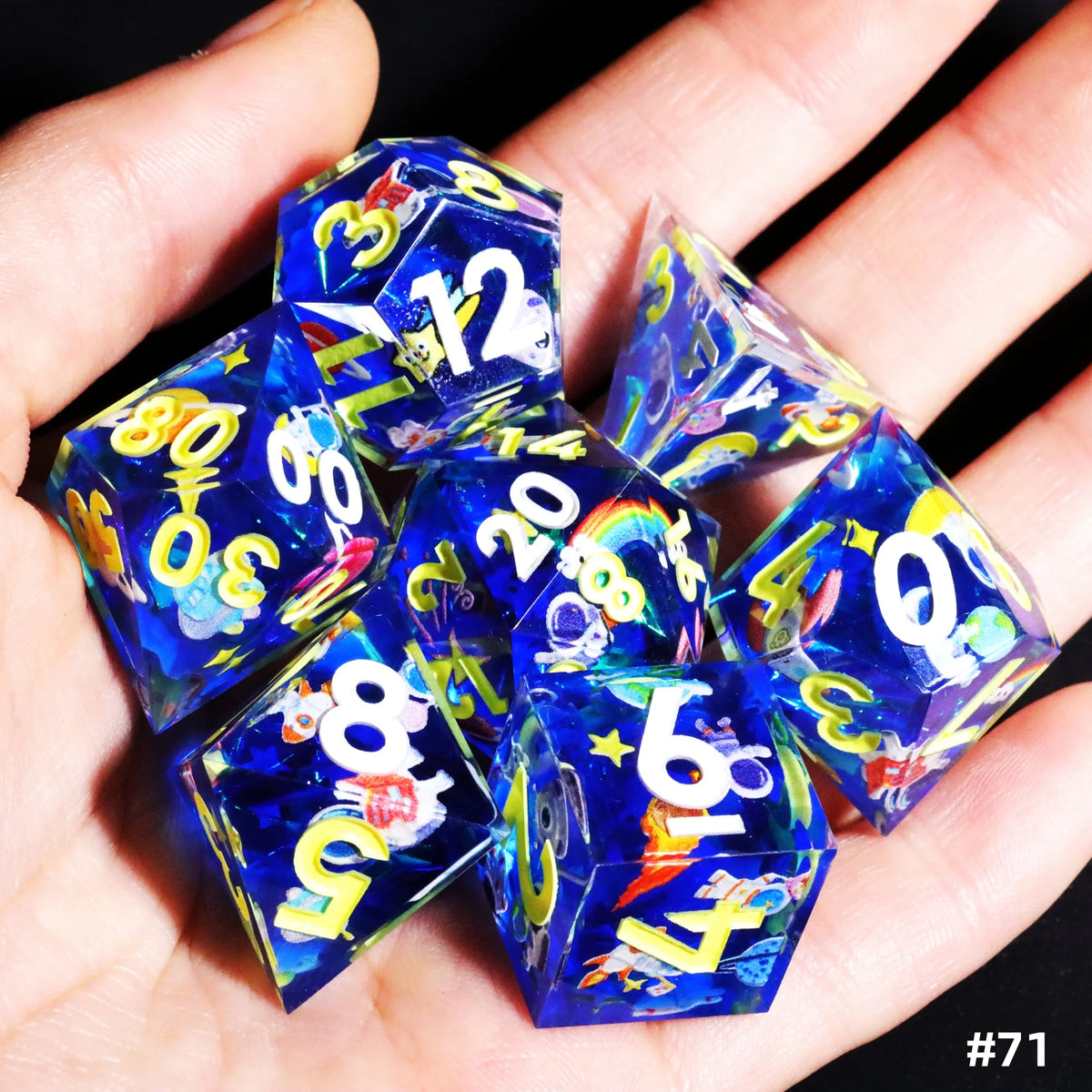 Sakura Bloom Resin Dice Set – 23 Colours to Choose From