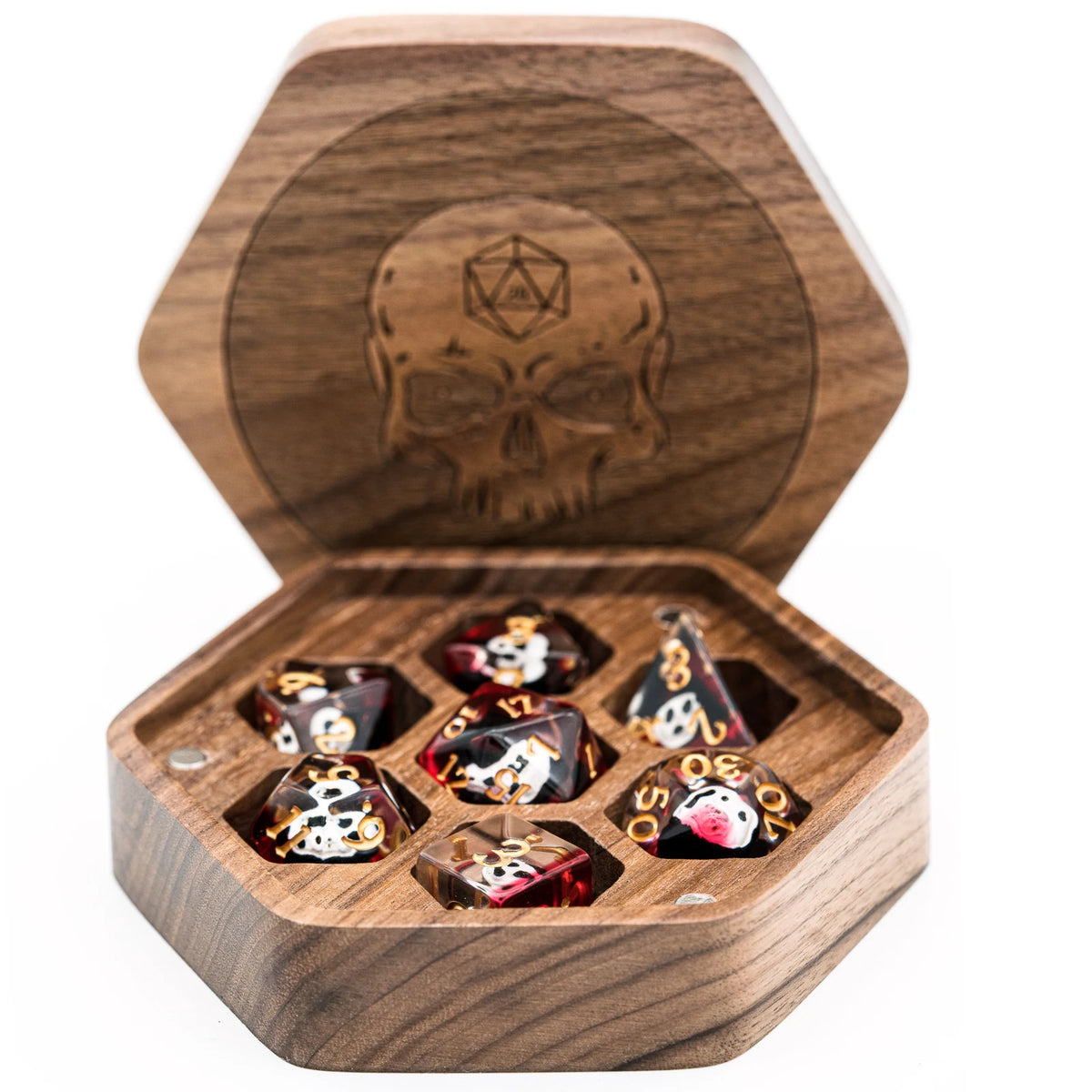 Fold-Flat Wooden Hex Dice Tray & Storage