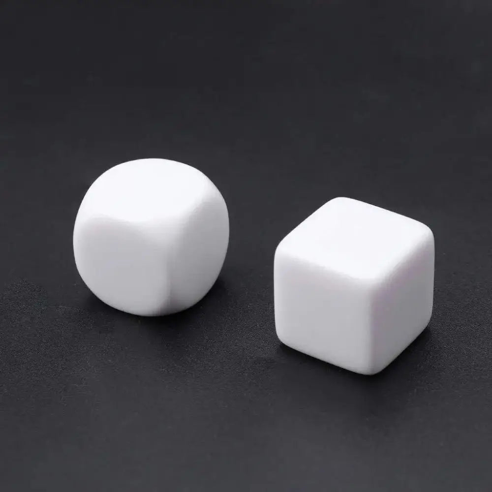 White Acrylic D6 Dice Set - 10 Piece - Design 3
